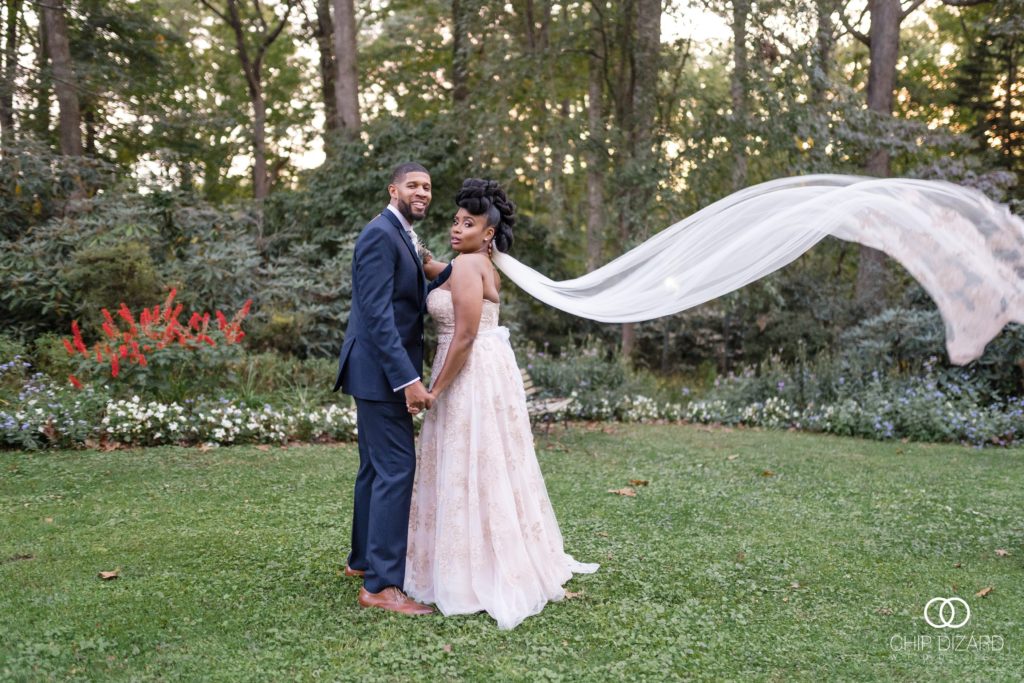 Gramercy Mansion Wedding Veil in the Wind